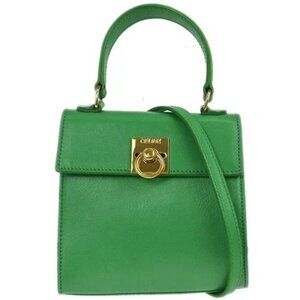 Celine Green Leather 2way Handbag M11 126368